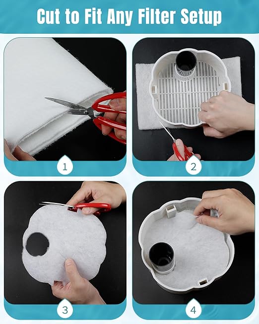 Pawfly Aquarium Polishing Filter Pad, 100 Micron Fine Water Polishing Pad for Fish Tank Filters, 36 x 24 Inch Cut-to-Fit Aquarium Filter Floss, High Density Filter Media Pad for Ponds & Sumps