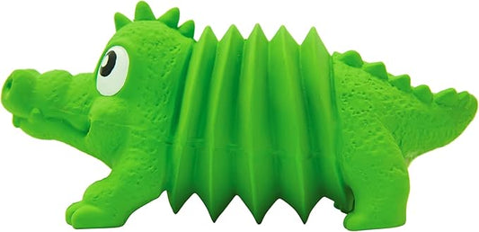 Outward Hound Accordionz Latex Rubber Squeaking Toy - Squeaky and Grunting Dog Toy, Alligator