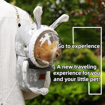 Sugar Glider Travel Pouch Gerbil Hedgehog Portable Travel Carrier Outdoor Hangbag Grey Squirrel Rat Carrier for Small Animal (Grey,Small)