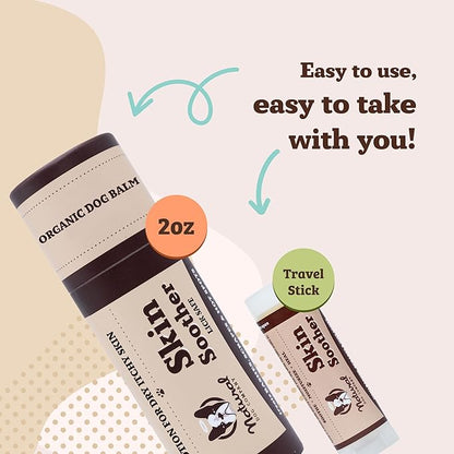 Natural Dog Company Skin Soother Balm 2 oz Stick – Dog Skin Balm with Coconut Oil, Cocoa Butter, Calendula & Vitamin E – Helps Soothe Hot Spots, Redness & Irritated Skin – Lick-Safe & Easy to Apply