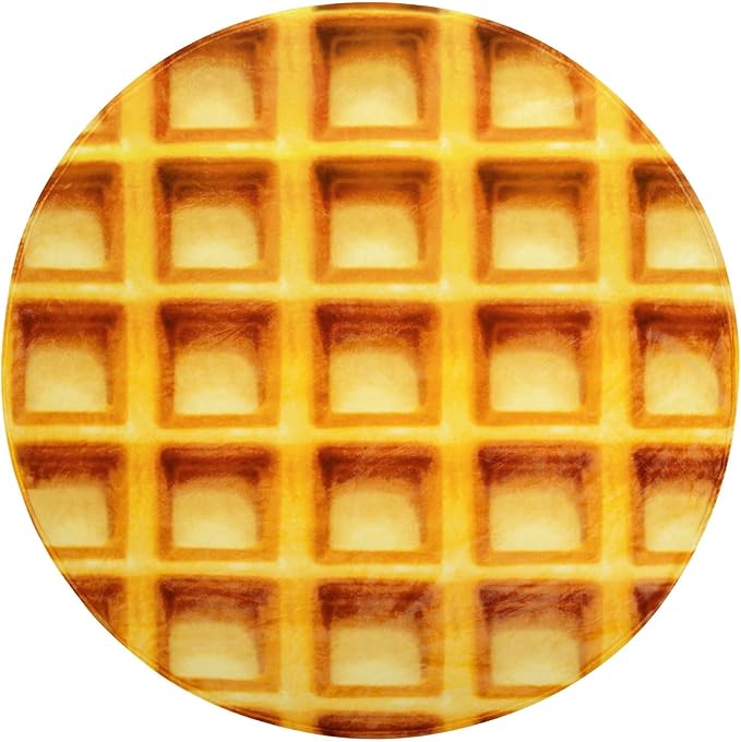 mermaker Waffles Blanket 71 inches for Adult Kids, Realistic Waffles Throw Blanket Funny Gifts for Women Men Teen Boy Girl, 285 GSM Soft Flannel Food Wrap Blanket for Christmas Birthday Gifts-Orange