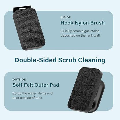 hygger Aquarium Magnetic Glass Clean Tool, Algae Scraper for 0.6 Inch Thick Fish Tank Floating Scrubber Brush with Two Detachable Blades