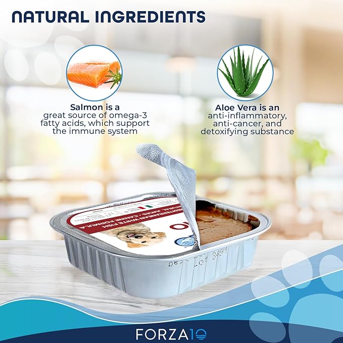 Forza10 Actiwet Dermo Wet Dog Food, Omega 3 Canned Dog Food Sensitive Skin Health, Dry Skin Fur Loss, 3.5 oz, Fish Flavor, Adult Dogs (32 Pack)