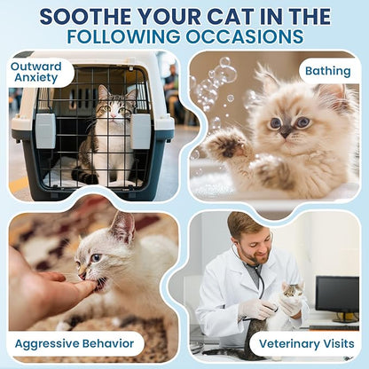 Cat Calming Treats, 200 Hemp Soft Chews Cat Calming Treats for Anxiety Relief with Glucosamine Hip & Joint Support Calming Chews for Cats Anxiety Stress Chicken Flavor