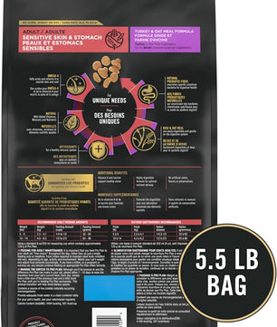 Purina Pro Plan Sensitive Skin and Stomach Dry Cat Food Turkey and Oat Meal Formula - (Pack of 1) 5.5 Pound Bag