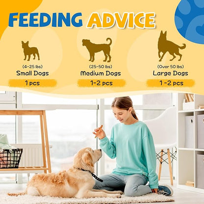 Gazeupon Dog Dental Treats, Chicken Wrapped Peanut Butter Sticks, Healthy Training Snacks for Dogs, Easy to Digest, w/Glucosamine Chondroitin