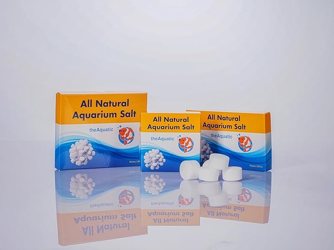Premium Aquarium Salt, Aquarium Salt Freshwater Tablets for Aquarium Water Treatments Essential Supplies (9 Tablets)