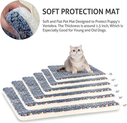 Mora Pets Dog Bed Crate Pad Ultra Soft Pet Bed with Cute Star Print Washable Crate Mat for Large Medium Small Dogs Reversible Fleece Dog Crate Kennel Mat Cat Bed Liner 21 x 12 inch Dark Blue