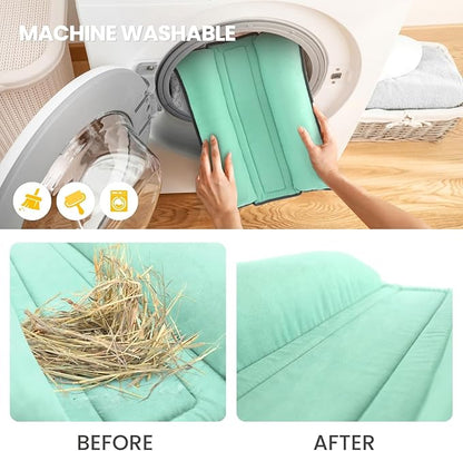 Rabbit Bed, Washable Bunny Pillow, Reversible Lounger Pad, Soft Small Animal Bedding, Stress Relief Pet Mat for Kittens, Guinea Pigs, Puppies