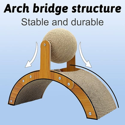 Fhiny Rabbit Scratch Toy, Natural Sisal Rabbit Scratching Ball with Cardboard Pad 2-in-1 Bunny Claw Scratcher Interactive Toys Nail Scratching Post for Indoor Pets Kittens Ferrets Small Animals