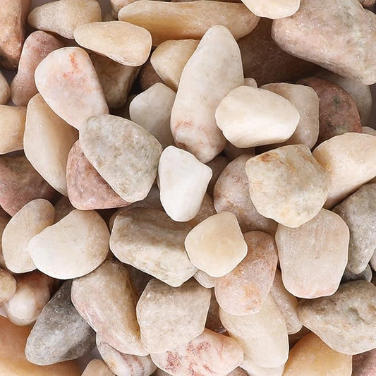 11lbs Natural River Rocks, Polished Pebbles for Plants Garden, 1-2 inch Decorative Peach Stones, Ideal for Fish Tank, Vases, Crafting, Home Decor and Garden Landscaping Rocks,Peach