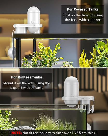 Pawfly WiFi Automatic Fish Feeder for Aquariums, Smart Auto Fish Food Dispenser with App Control 2.5 K HD Camera & Timer, 230 mL Vacation Feeder for Powder Pellets & Small Pillars, USB Powered