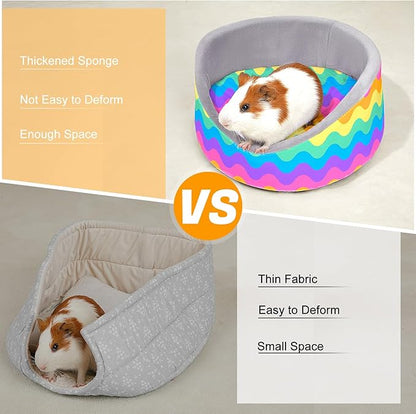 Glittme Soft Rabbit & Guinea Pig Bed - Thick Removable Mat, Machine Washable, Cozy Cuddler Cup Bed for Guinea Pig, Rabbit, Ferret