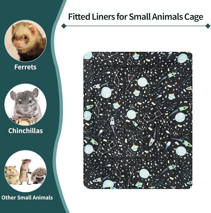 YKD Ferret Cage Liners for Ferret Nation & Critter Nation Cages, Waterproof Chinchilla Cage Accessories, Washable Bedding, for Ferrets, Chinchillas, Rats, Fancy Rat, Small Furry Pet (Shelf Liner)