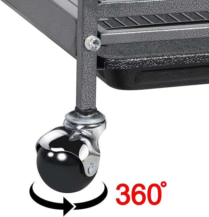 Yaheetech 52-inch Ferret Cage 6 Level Metal Rat Cage with 3 Front Doors/Feeder/Wheels Small Animal Cage for Ferret/Chinchilla/Bunny/Rabbit/Squirrel, Black