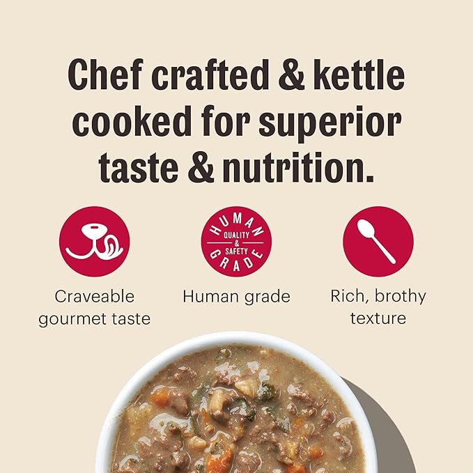 The Honest Kitchen Human Grade One Pot Stews Wet Dog Food - Slow Cooked Chicken Stew with Sweet Potato, Spinach & Apples, 10.5 Ounce Box (Pack of 6)