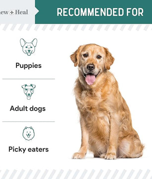 12-in-1 Multivitamin for Dogs - 60 Puppy and Senior Dog Vitamin and Supplement Soft Chews for Hip and Joint - Advanced Formula with Glucosamine, Omega 3,6,9, Vitamins, Probiotics, and More