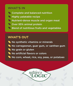 Nature's Logic Grain-Free Canned Dog Food - 95% Animal Proteins - 100% Natural Wet Dog Food Cans - No Common Allergens - All Life Stages - Ideal for Sensitive Dogs - Beef (13.2 oz, 12 pack)