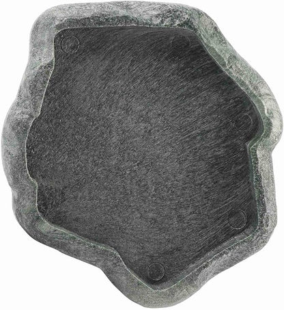 Reptile Water Dish Bowl, Resin Food Bowl Dish, Dark Green Firm Water Dish for Reptile Tank for Tortoise Lizard Pets Feeding Accessories, 1Pcs (S)