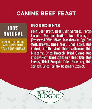 Nature's Logic Grain-Free Canned Dog Food - 95% Animal Proteins - 100% Natural Wet Dog Food Cans - No Common Allergens - All Life Stages - Ideal for Sensitive Dogs - Beef (13.2 oz, 12 pack)