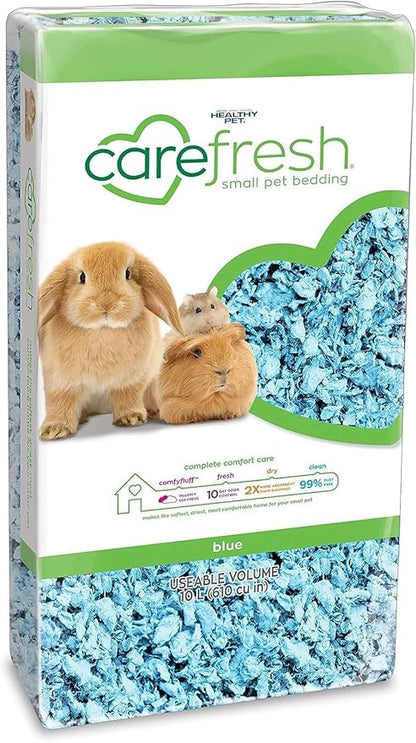 Carefresh 99% Dust-Free Blue Natural Paper Small Pet Bedding with Odor Control, 10 L