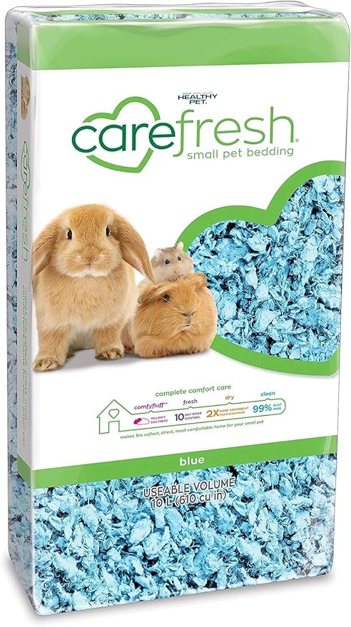 Carefresh 99% Dust-Free Blue Natural Paper Small Pet Bedding with Odor Control, 10 L