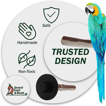 Superoost Manzanita Pumice Pedicure Perch- Easy to Install Bird Cage Accessories for Healthy Feet, Nails and Beak - Natural Bird Perches Imitates Birds' Life in The Wild - XL 14"