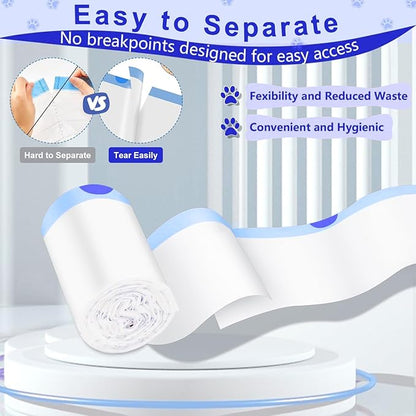 Cat Litter Bags 100 Pack, Thickened cat litter box liners, Leakproof Poop Bags & Waste Bags - Ultimate Odor Control and Leakproof Design,5 Rolls Drawstring Trash Bags for Automatic Litte(18x20inches）