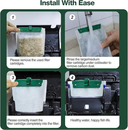 12-Count Medium Filter Cartridges Compatible with Tetra Whisper Bio-Bag Filters Medium Replacement Filter Cartridges for Whisper ReptoFilter and 10i IQ10 PF10 Power Filters -Ready to Use