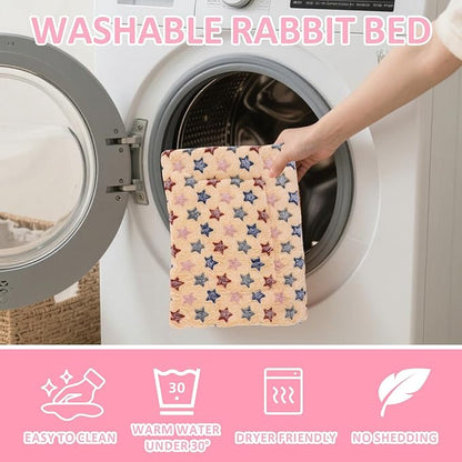 2PCS Guinea Pig Bed Mat, Washable Small Animal Bed, Bunny Rabbit Pillow Blanket(12.6 x 9.8 Inch)