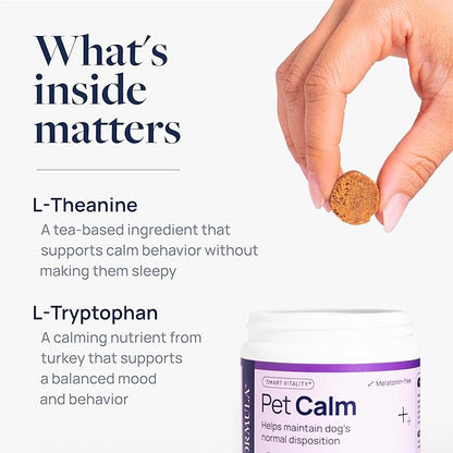 Veterinary Formula Pet Calm 60ct – Vet-Formulated Calming Chews for Dogs with L-Theanine, L-Tryptophan for Behavior Support, Relaxation Treats, Puppy Chews for Stressful Situations, Dog Calming Aid