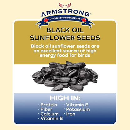 Armstrong Wild Bird Food Black Oil Sunflower Bird Seed, 35.3 Pounds - for Northern Cardinals, Blue Jays and Hairy Woodpeckers - Ideal for Outside Feeders