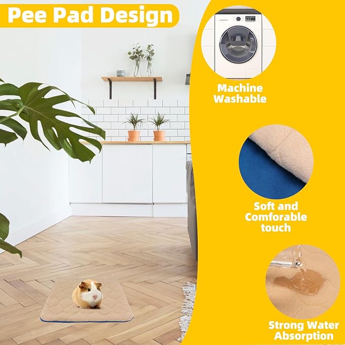 PAWCHIE Guinea Pig House Hide - Wooden Hideout for Chinchilla Small Animals, Habitat with Windows Guinea Pig Hamster Rat Living