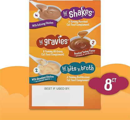 Purina Friskies Poultry Faves Broth and Gravy Cat Food Complements Variety Pack - 8 ct. Box