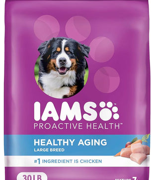 IAMS Proactive Health Healthy Aging Large Breed Dog Food for Mature and Senior Dogs with Real Chicken, 30 lb. Bag