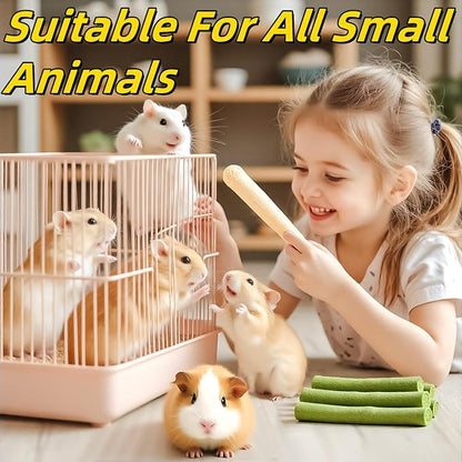 Rabbit Toys 142g/5.0oz Bunny Chew Treats Timothy Hay Sweet Bamboo Snack Guinea Pig Molar Branch Toy Apple Stick Alfalfa Food for Cleaning Teeth Grinding Dental for Hamster Squirrel Chinchilla
