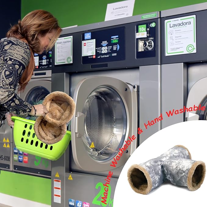 LeerKing Guinea Pig Tunnel 3 Way, Small Animal Hideout Toy Washable Canvas Fleece Tube Play Tunnel for Rats Ferret Bunny Gerbil Sugar Glider Chinchilla, Grey