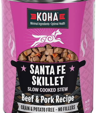 KOHA Santa Fe Skillet Stew for Dogs with Beef and Pork, High Protein Wet Dog Food, 12.7oz Cans (Case of 12)