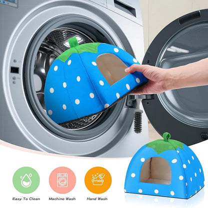 Guinea Pig Hideout for Small Animals(Guinea Pig Bed with Warm Fleece, Washable Pet Cushions, Winter Sleeping Warmth)