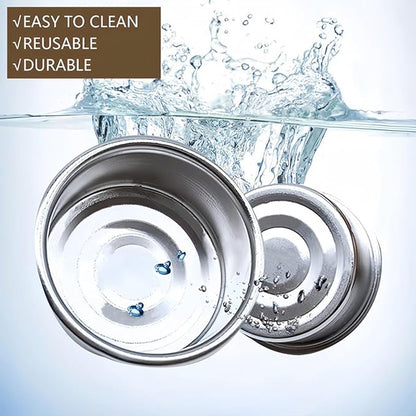 Tfwadmx 12Pcs Gecko Feeding Cups, 0.5oz Metal Reptile Food Cups, Crested Gecko Food Dish, Feeding Ledge Accessories for Small Lizards, Tarantulas