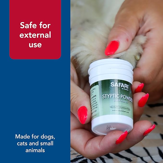 Coastal Pet Safari Pet Styptic Powder - Blood Clotting Powder for Pet and Dog First Aid Kit and Grooming - One Size