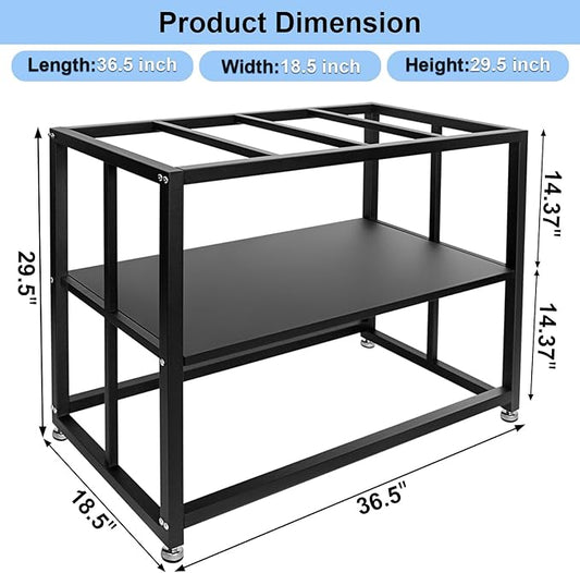 Fish Tank Stand Heavy Duty Metal Aquarium Stand 40 Gallon Tank Stand 660LBS 36.5" L x 18.5“W x29.5”H, Double Layer for Home and Office More Storage Space, Black
