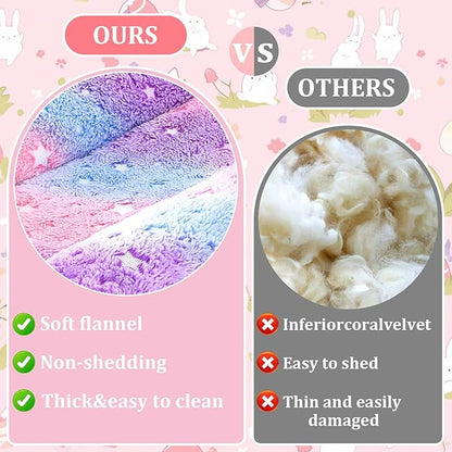 15.7X14 Inch Rabbit Bed, Padded Concave Bed for Small Animals, Cuddle Cushion Plush Mat with Cotton Lounger Pillows for Guinea Pigs, Rabbits, Rats, Hamsters, and Bearded Dragons (Pink)