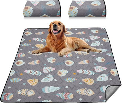 LOOBANI Washable Pee Pads for Dogs, 2 Pack Ultra-Absorbent and Leak-Proof Whelping Mats, Non-Slip Reusable Puppy Pads, Waterproof Puppy Training Mats for Playpen, Crate, Housebreak, 36x36in, Gray