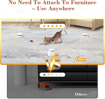 Interactive Cat Toy for Indoor Cats – Automatic Moving & Enrichment Toy for Indoor Cats/Kitten, Auto/Manual Control Cat Treadmill for Exercise & Mental Stimulation, Stimulating Chase Toys(H1K2)