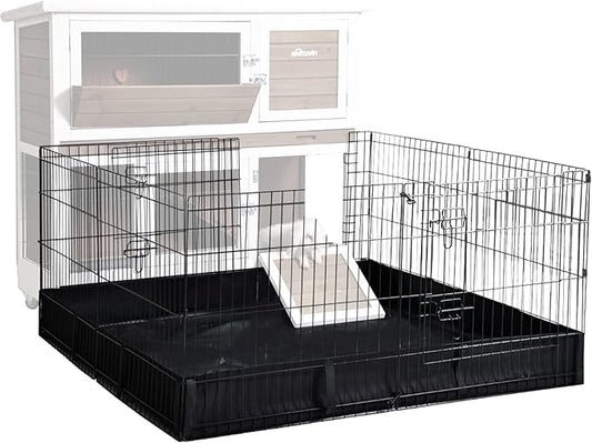 Aivituvin Pet Playpen Indoor & Outdoor Expandable Exercise Pen for Small Animals Rabbit cage with Waterproof Layer,Attach The Hutch Freely