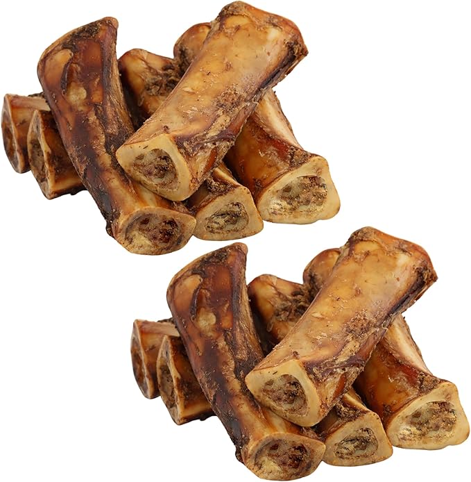 TREATOPIA Adventure Champ Dog Bones, 12-Piece 6” Shank Center Cut Marrow - Long-Lasting Natural Chews for All Dog Sizes, USA Made, Single Ingredient, Hand-Trimmed, Slow-Roasted, No Additives/Fillers
