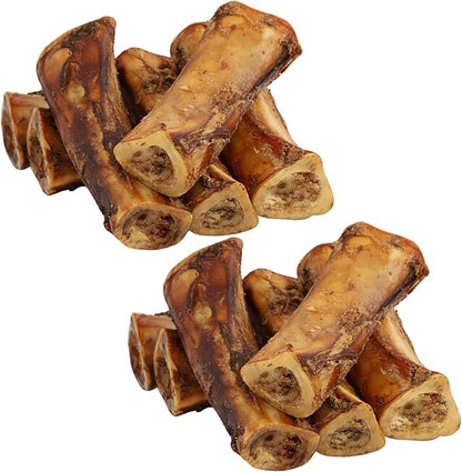 TREATOPIA Adventure Champ Dog Bones, 12-Piece 6” Shank Center Cut Marrow - Long-Lasting Natural Chews for All Dog Sizes, USA Made, Single Ingredient, Hand-Trimmed, Slow-Roasted, No Additives/Fillers