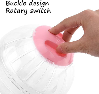 Hamster Exercise Ball, 5.7 Inch Transparent Running Wheel for Dwarf Hamsters to Reduce Boredom and Increase Activity