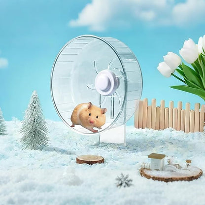 Silent Hamster Exercise Wheel - Hamster Toys Cages Accessories 7.9 Inch Running Spinner with Adjustable Stand Quite Runner for Small Animal Pet Gerbil Dwarf Syrian Hedgehog Rat Mouse Mice